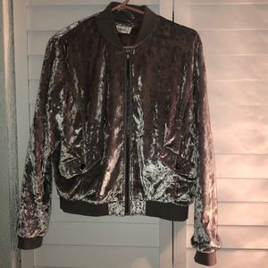 CRUSHED VELVET BOMBER JACKET